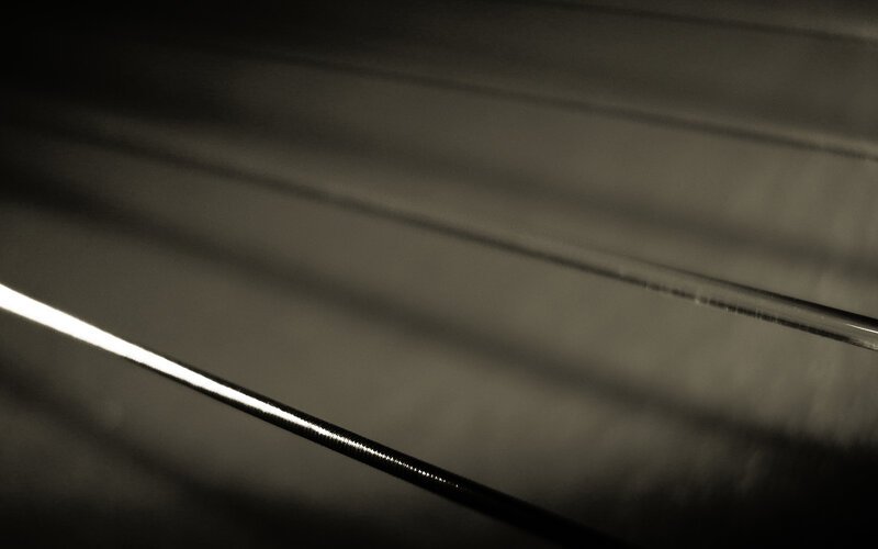 close-up of guitar strings