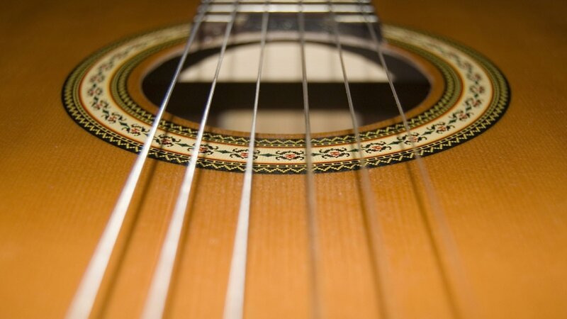 Close-up of guitar strings
