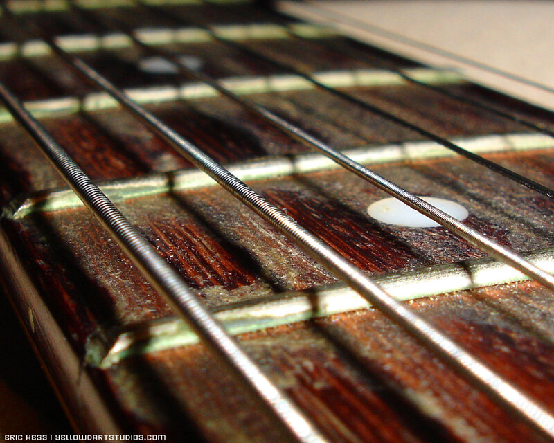 Close-up of Guitar Strings — Brown, Neutral