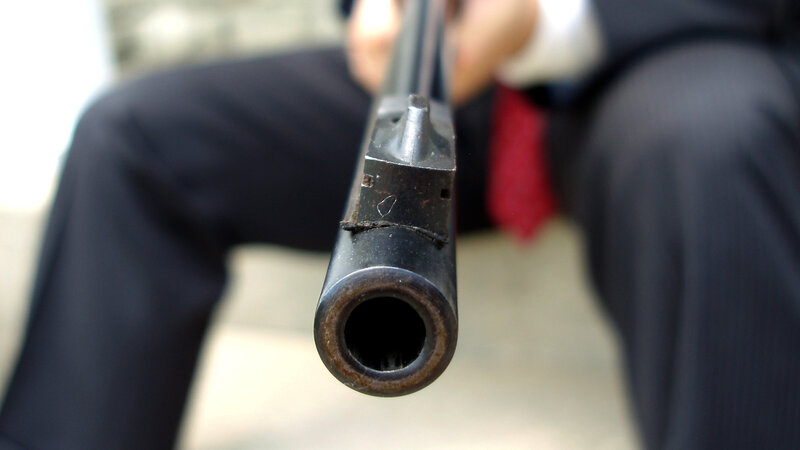 close-up of gun barrel