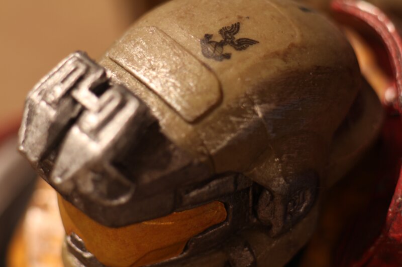close-up of helmet detail