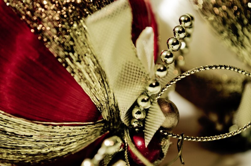 close-up of holiday ornament