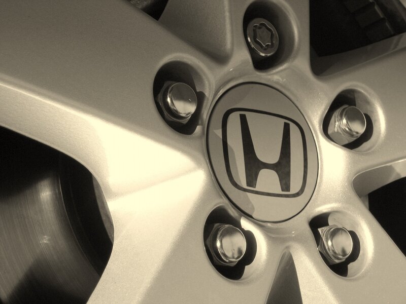 Close-up of Honda wheel