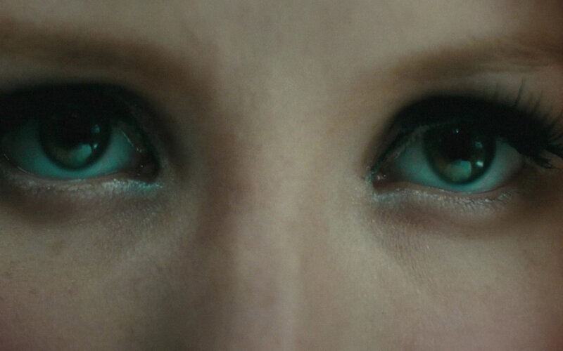 close-up of human eyes
