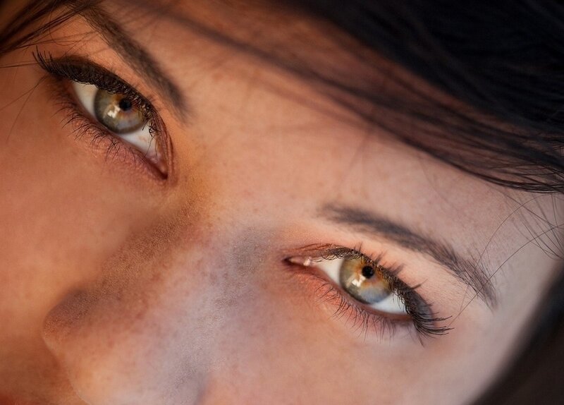 close-up of human eyes