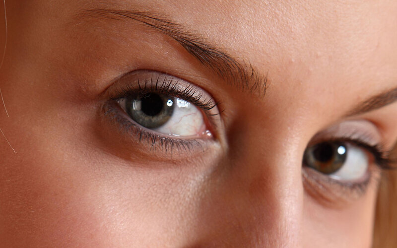 close-up of human eyes