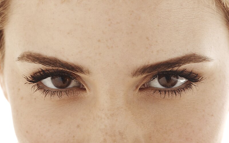 close-up of human eyes