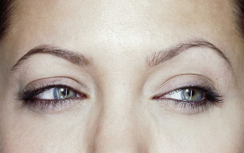 close-up of human eyes