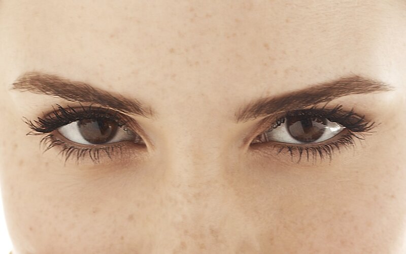 close-up of human eyes