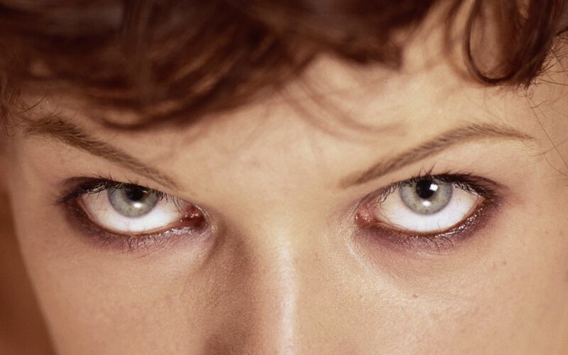 close-up of human eyes