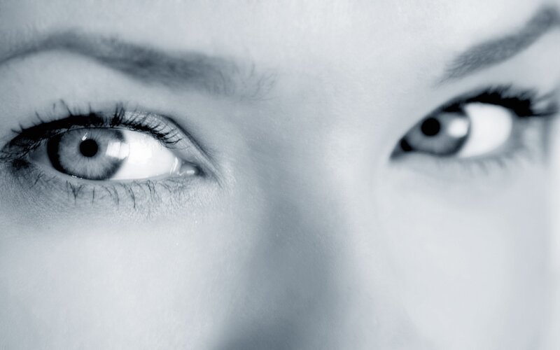 close-up of human eyes