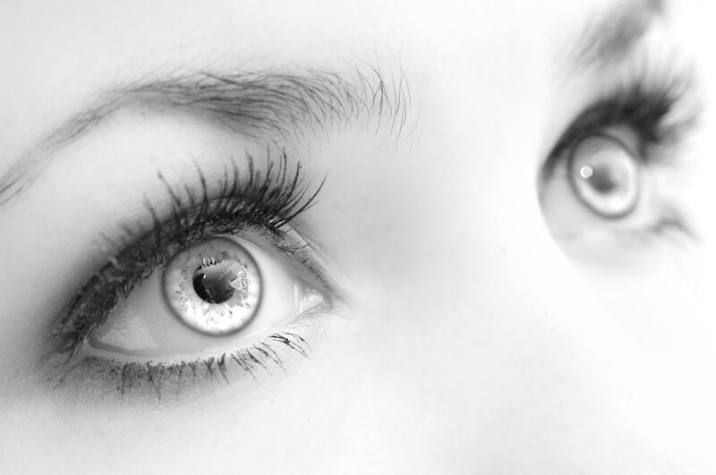 close-up of human eyes