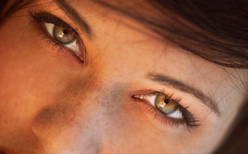 close-up of human eyes