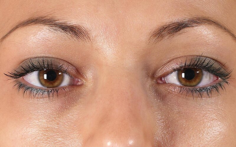 close-up of human eyes
