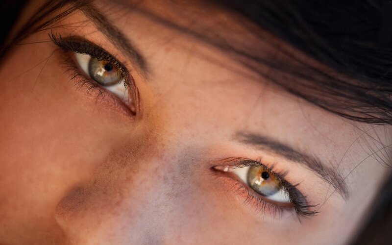 close-up of human eyes
