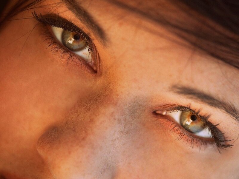 close-up of human eyes