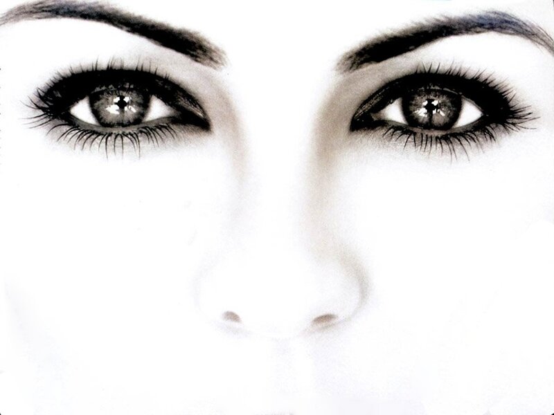 close-up of human eyes
