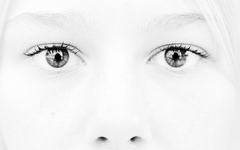 close-up of human eyes
