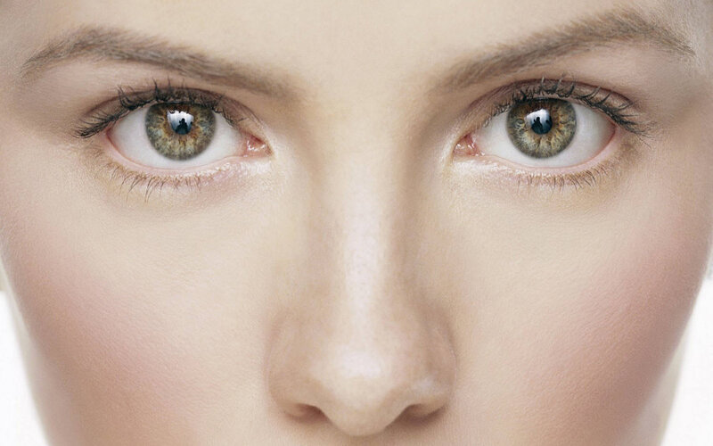 close-up of human eyes