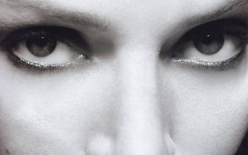 close-up of human eyes