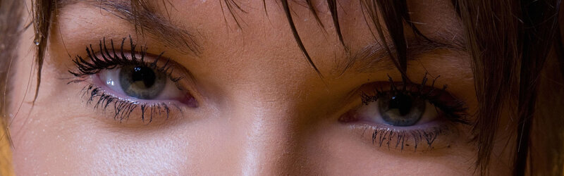 close-up of human eyes