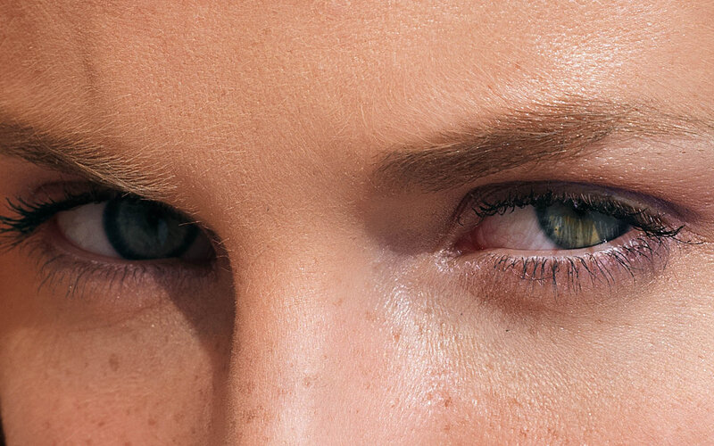 close-up of human eyes