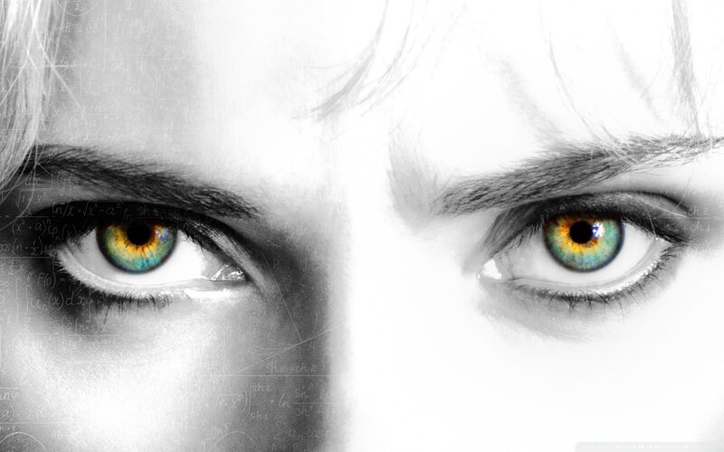 Close-up of Human Eyes — Black, Dramatic, Photograph