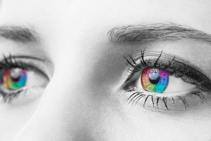 Close-up of Human Eyes — Black, Dramatic