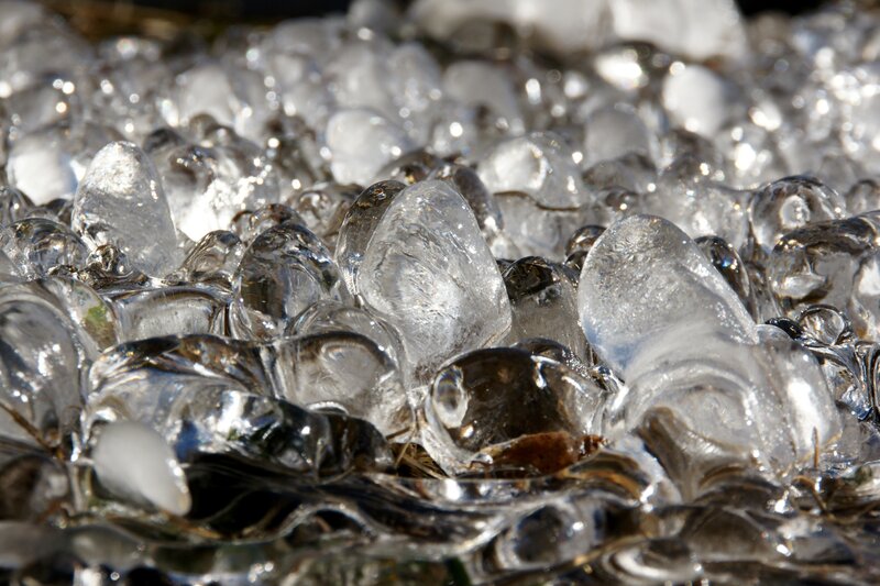 Close-up of ice chunks
