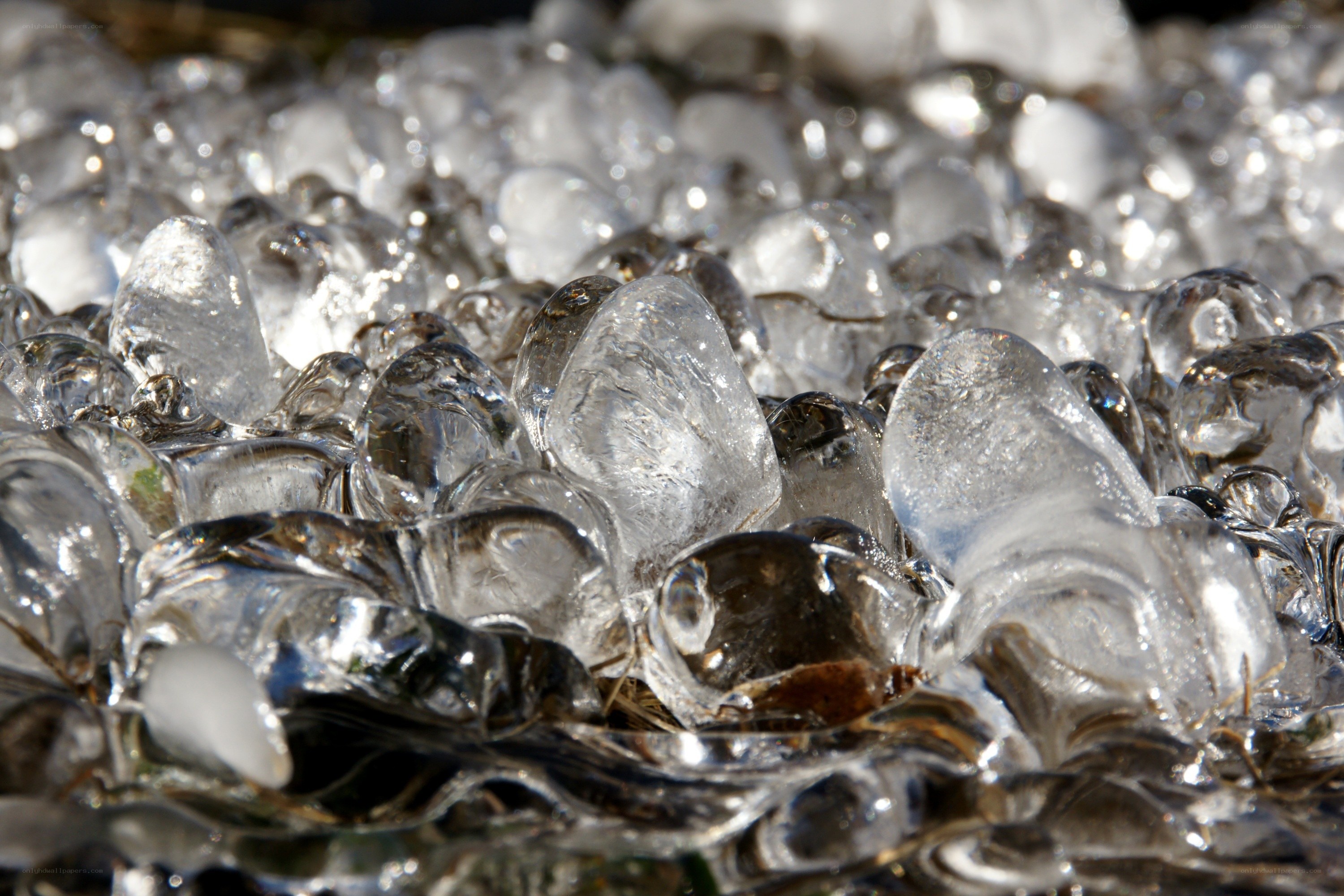 Close-up of ice chunks