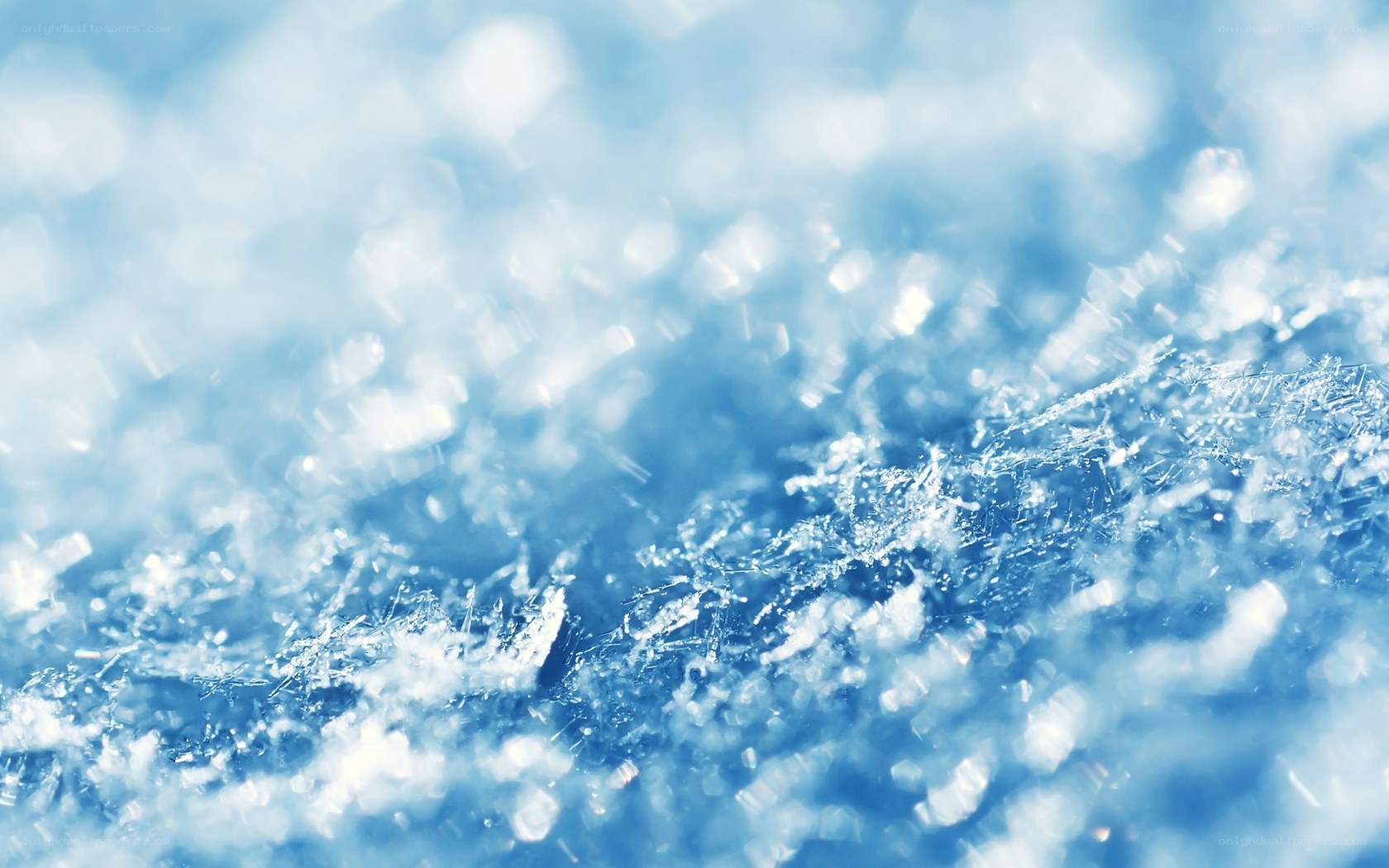 close-up of ice crystals