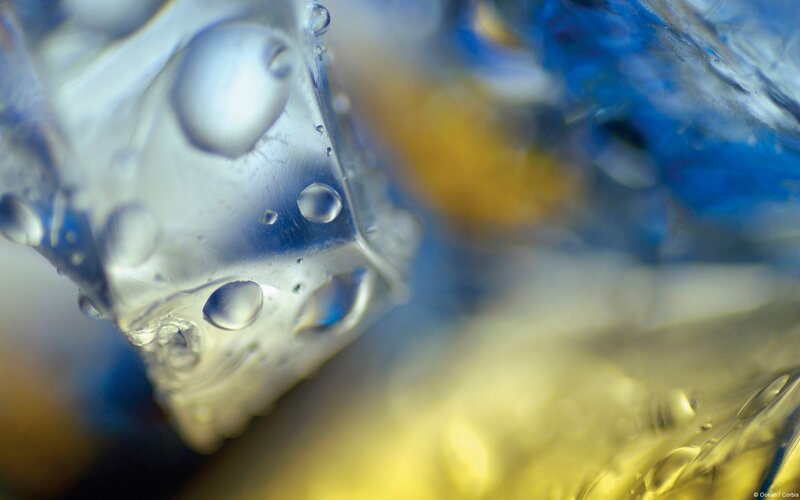 Close-up of ice cubes in drink