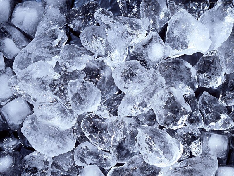 Close-up of Ice Cubes — White