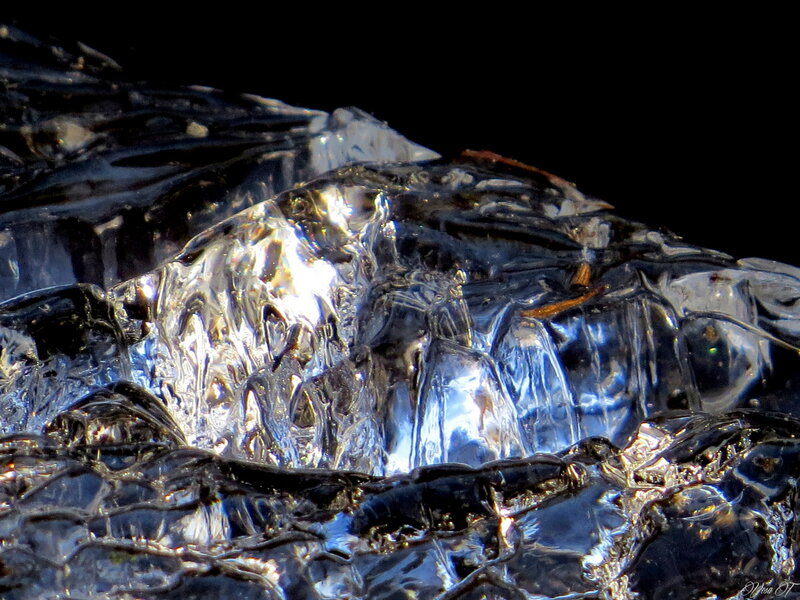 Close-up of Ice Formation — Black
