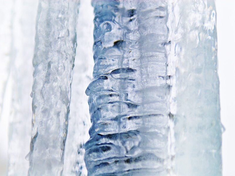Close-up of ice formations