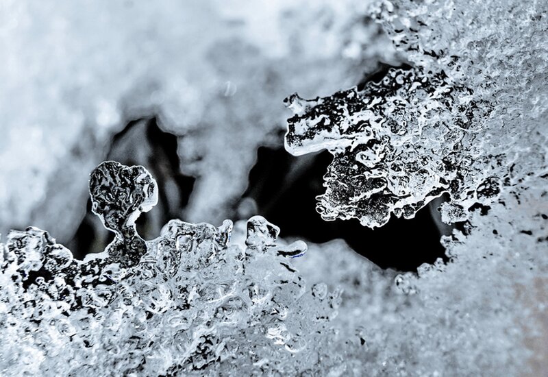 Close-up of Ice Formations — White