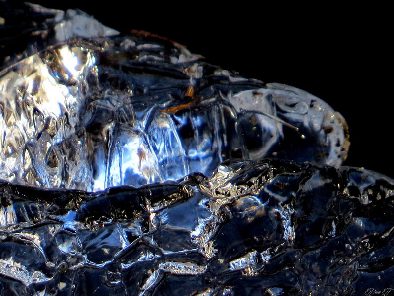 Close-up of Ice Texture — Blue, Dramatic