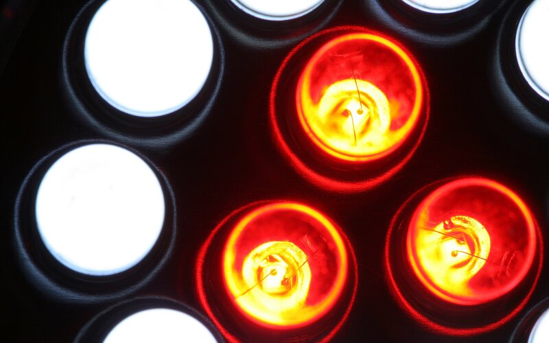 Close-up of illuminated bulbs