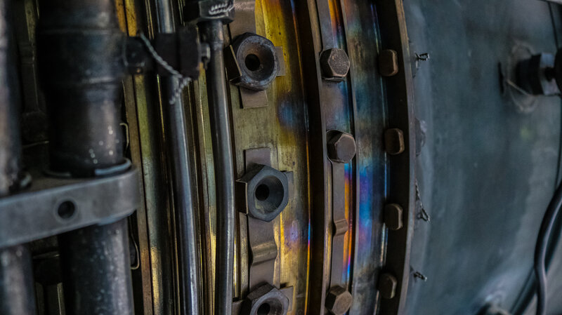 Close-up of Industrial Machinery — Black, Photograph