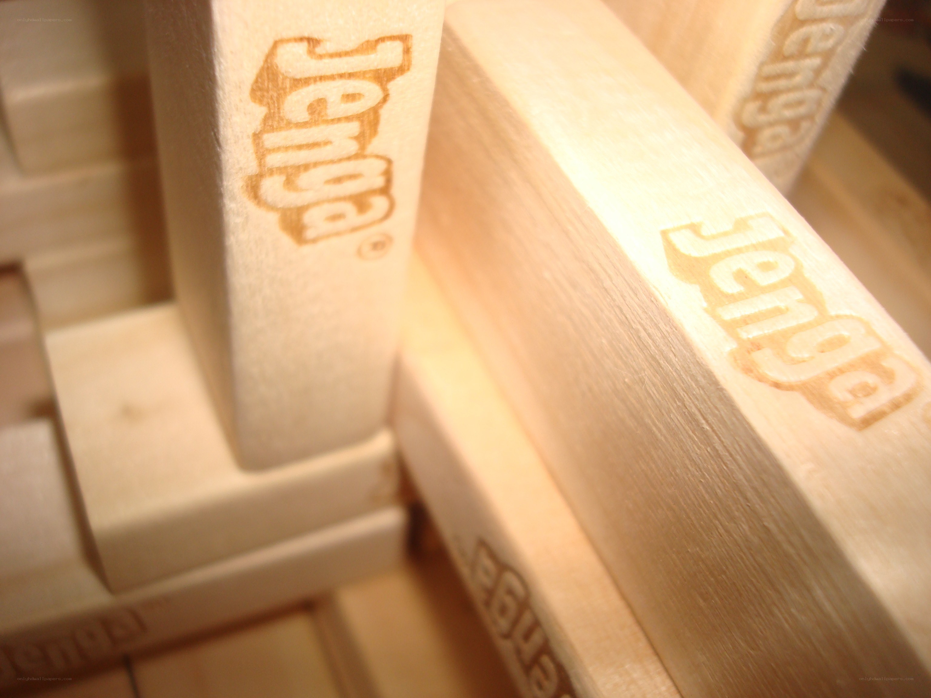 Close-up of Jenga blocks