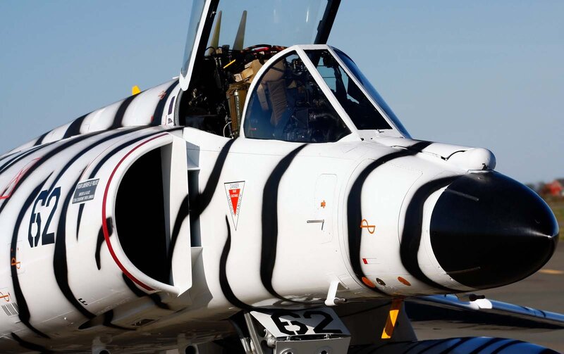 close-up of jet aircraft
