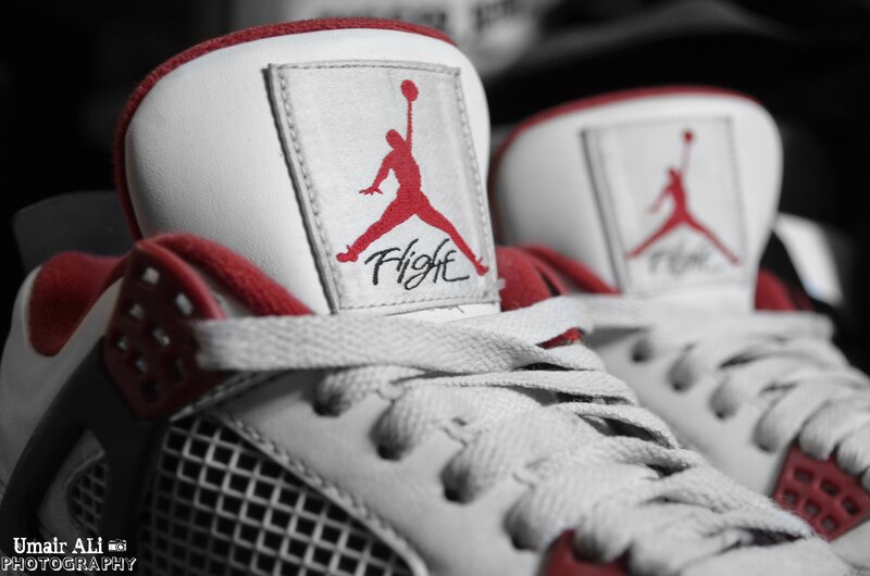 Close-up of Jordan sneakers