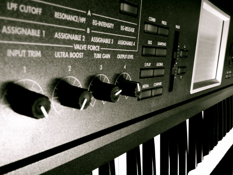 close-up of keyboard controls