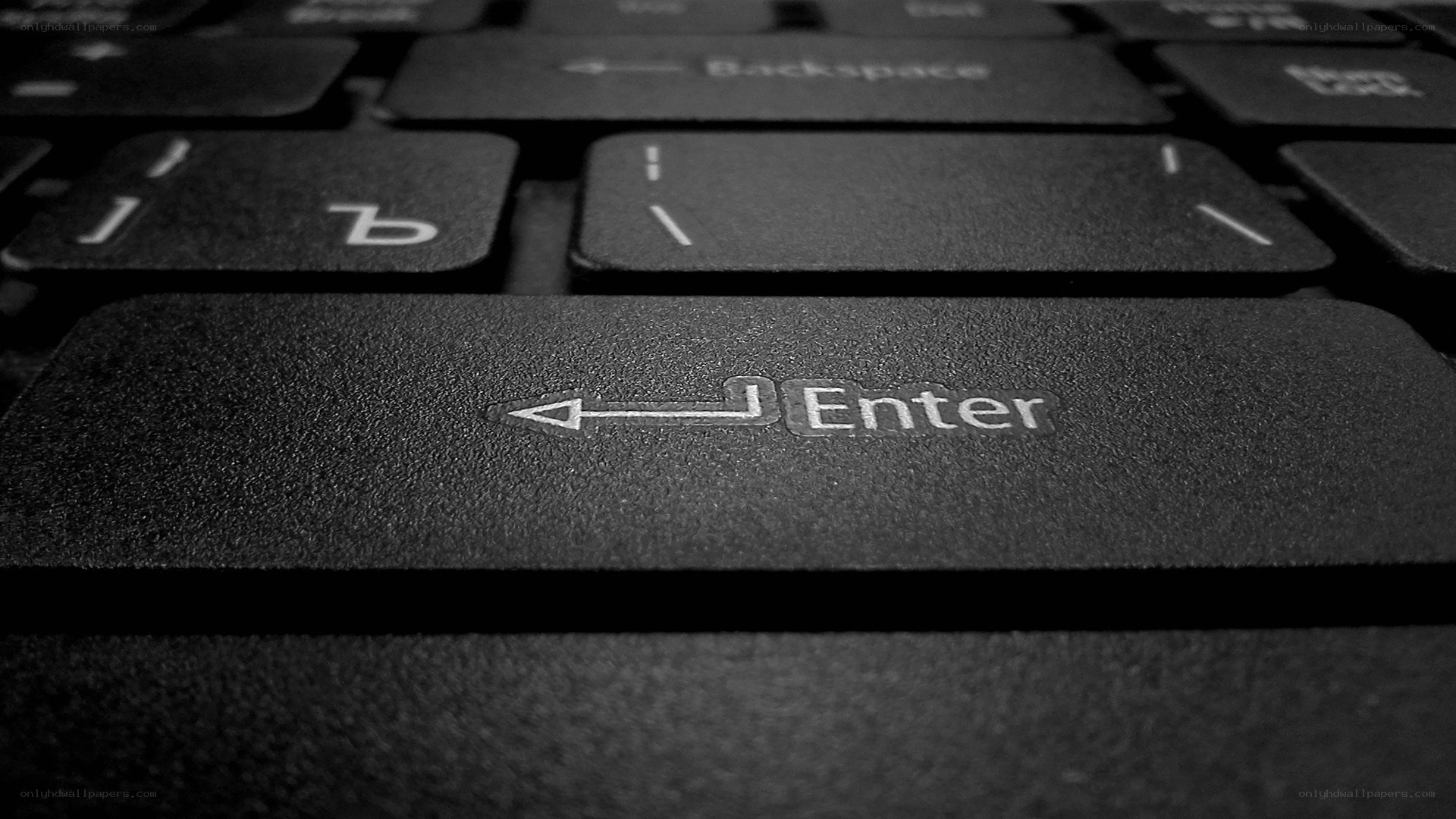 close-up of keyboard enter key