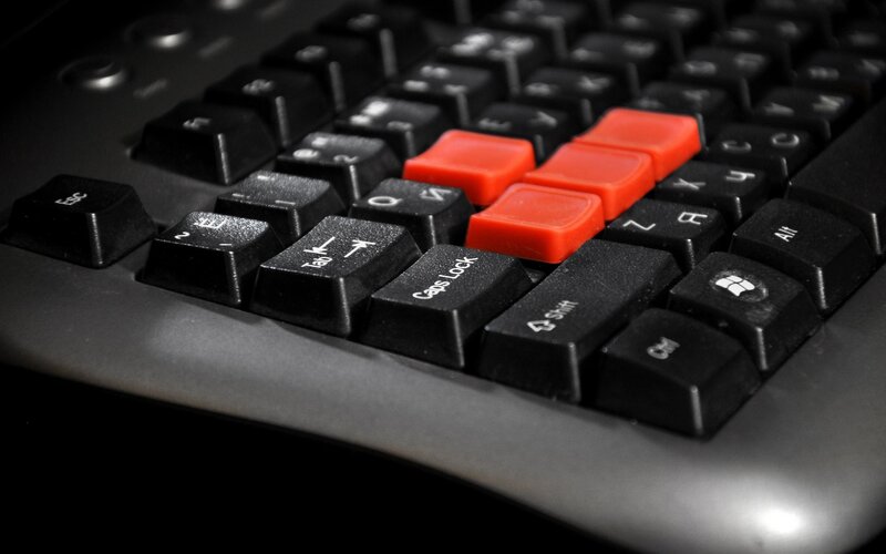 close-up of keyboard keys
