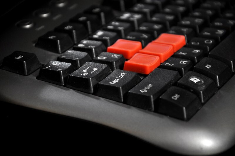 close-up of keyboard keys