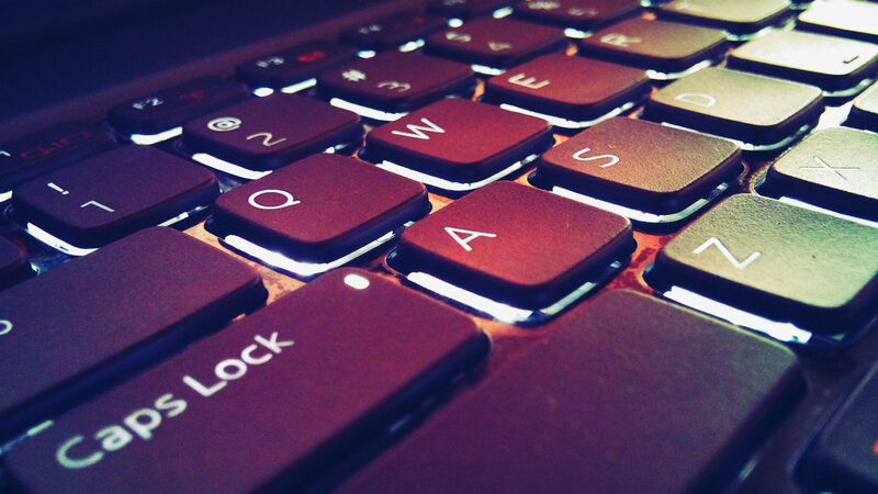 Close-up of Keyboard Keys — Black, Dark