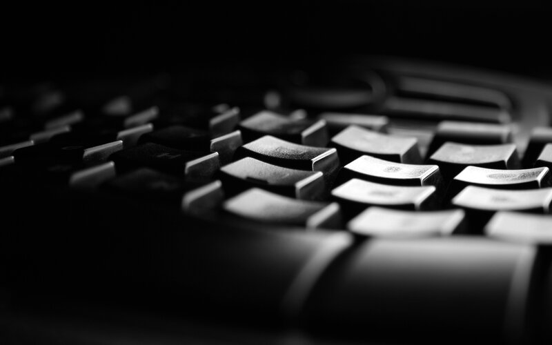 Close-up of Keyboard Keys — Black, Dramatic, Photograph