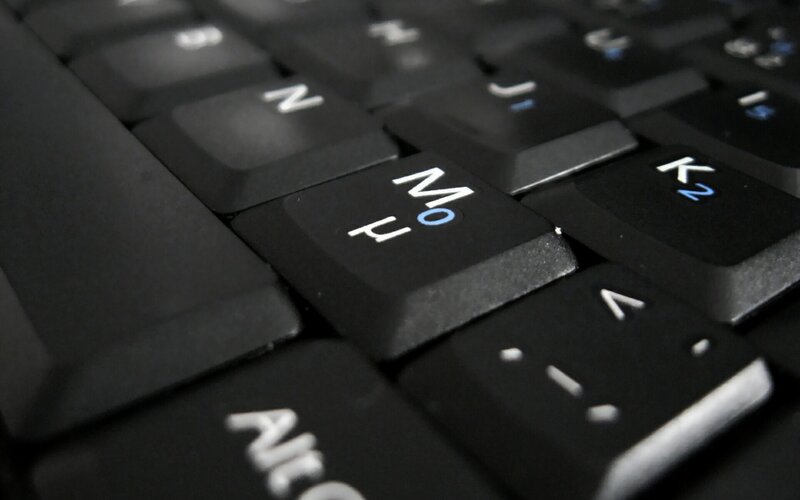 Close-up of Keyboard Keys — Black, Neutral, Photograph, Letters