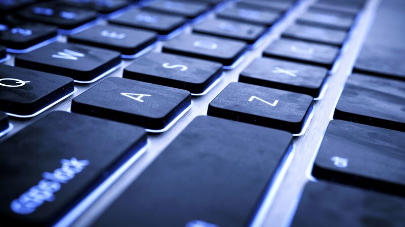 Close-up of Keyboard Keys — Black, Technological
